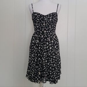 Pearl Georgina Chapman of Marchesa Star Print Mini Dress Black White Eclectic 10